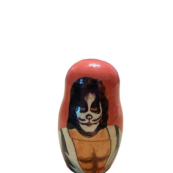 Matryoshka Russian KISS Nesting Dolls Painted Wood Vintage - Picture 9 of 11